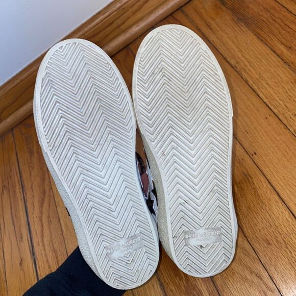 AUTHENTICATED Saint Laurent Leopard print Star Court Sneakers size 35.5 5.5 - Picture 7 of 11